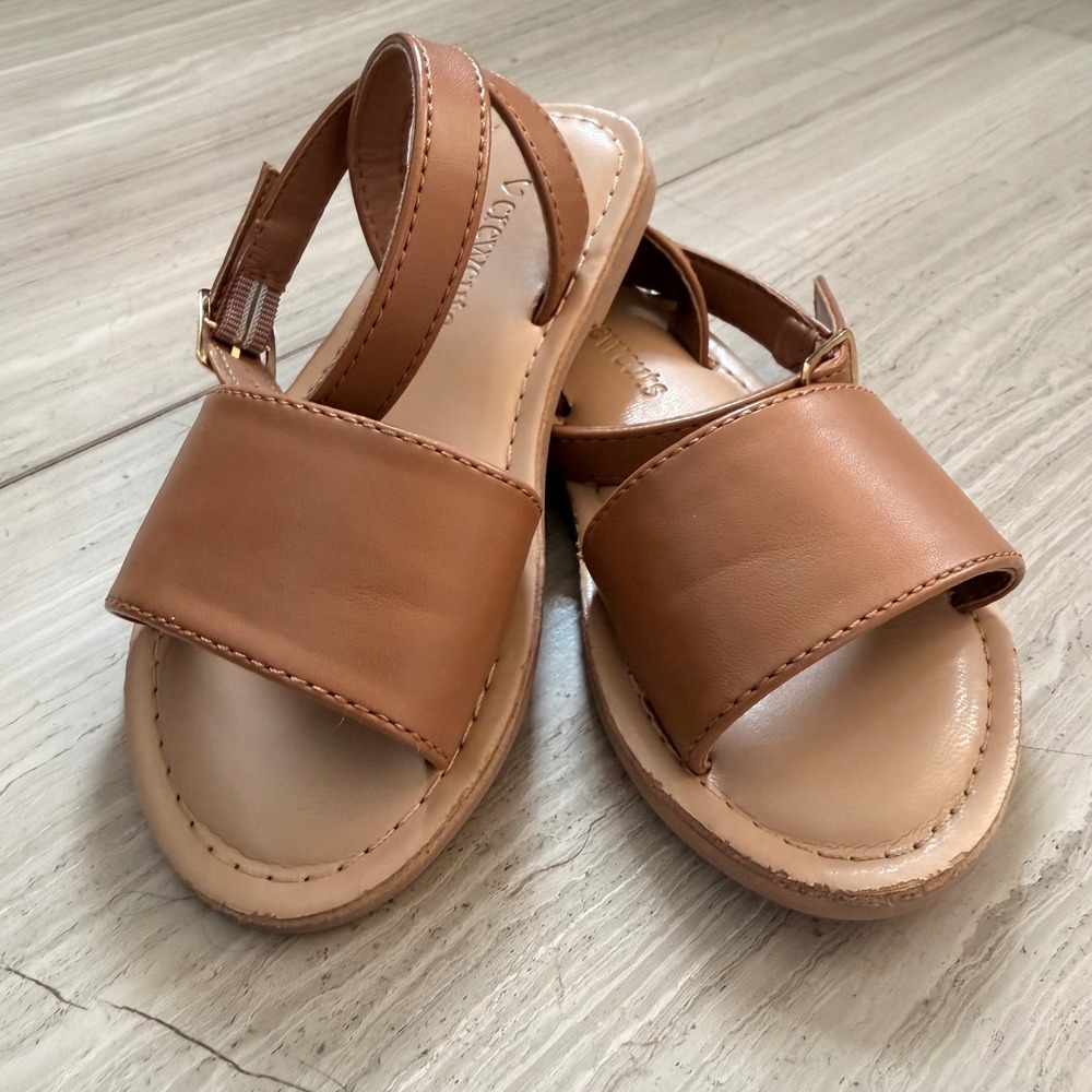 Crewcuts Sandals Ankle Strap Outing Vacation Walking Comfort Tan BF051 K10 EUC